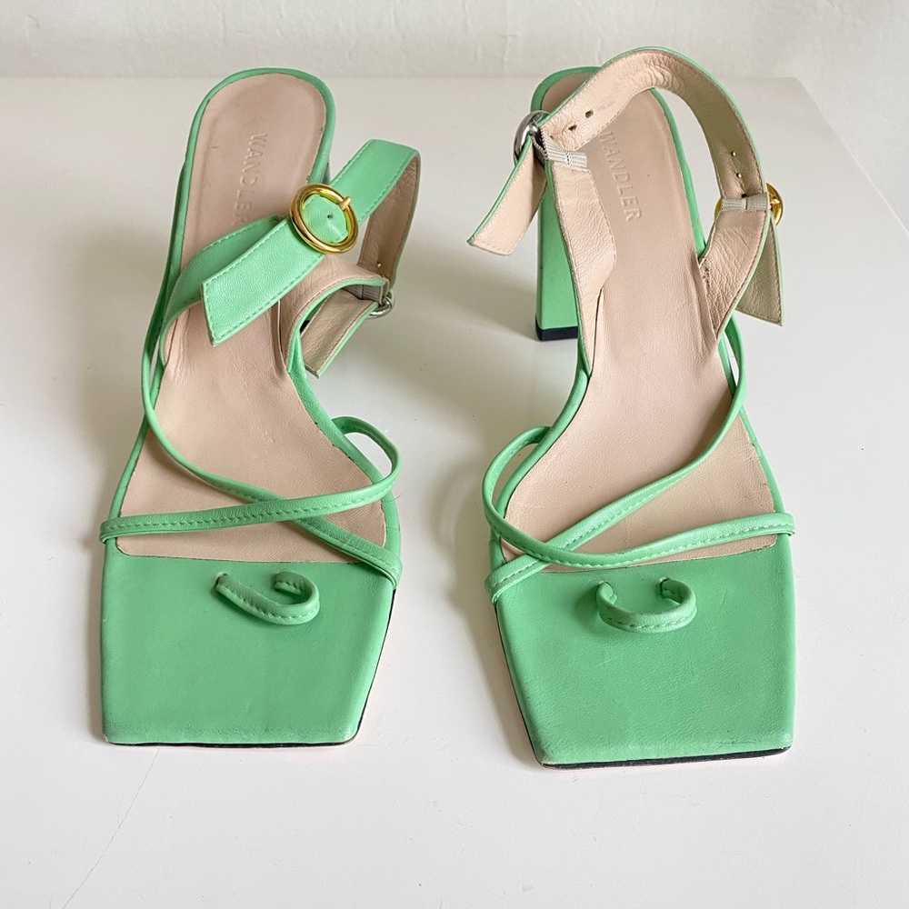 Wandler pistachio green strappy heels- size 39.
